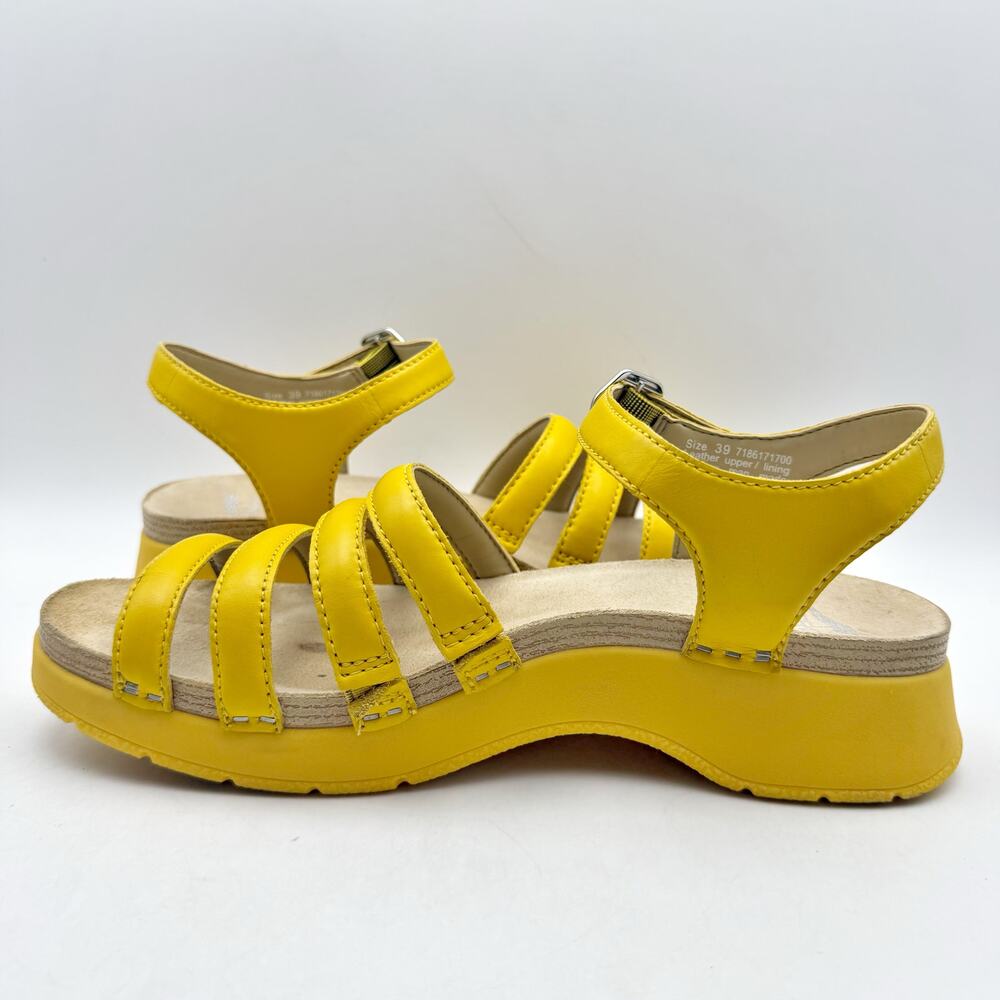 Dansko Womens Roxie Platform Sandals EU 39 US 9 Yellow Leather GUC - Picture 7 of 15